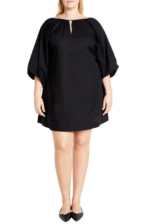 Shop City Chic Jamie Puff Sleeve Minidress In Black