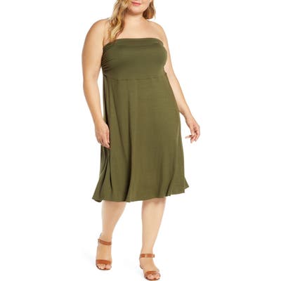 Plus Size Bobeau Andie Convertible Knit Skirt, Green