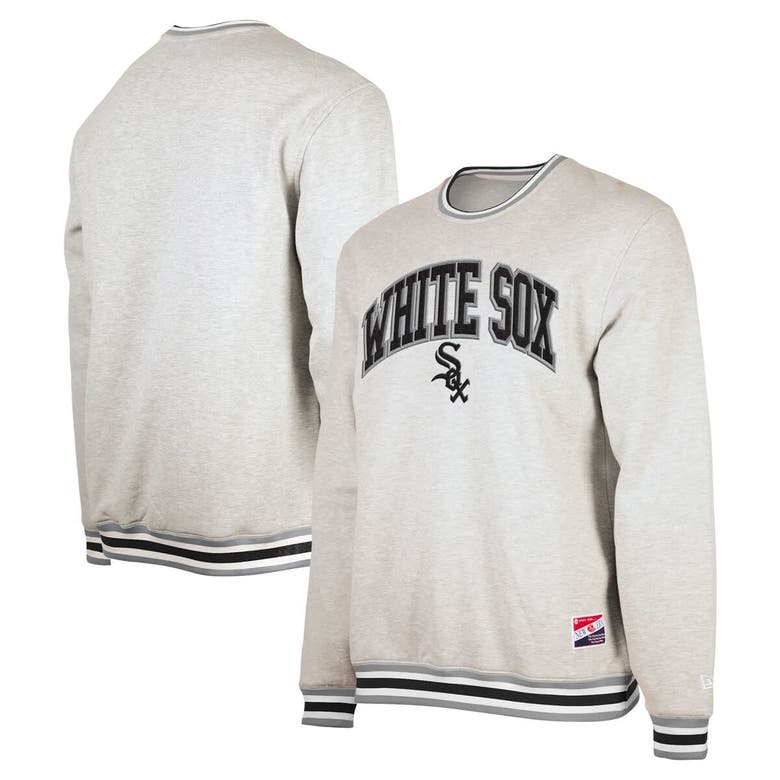 New Era Heather Gray Chicago White Sox Throwback Classic Pullover Sweatshirt