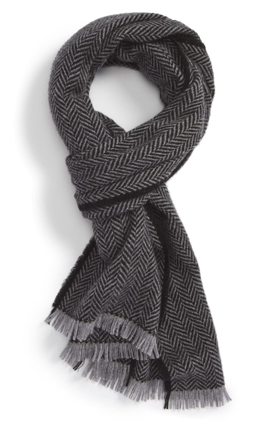 Andrew Stewart Herringbone Cashmere Scarf Nordstrom