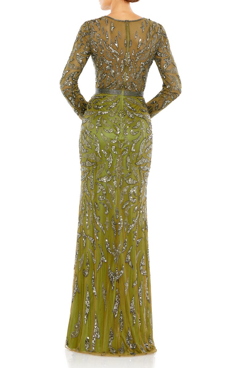 Mac Duggal Beaded Long Sleeve Gown | Nordstrom
