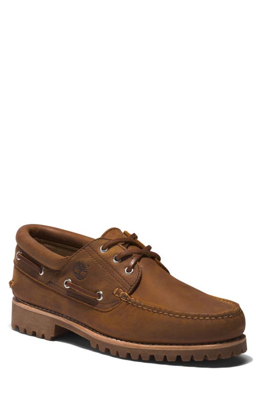 Timberland 3-Eye Lug Hand Sewn Boat Shoe in Saddle at Nordstrom, Size 8.5
