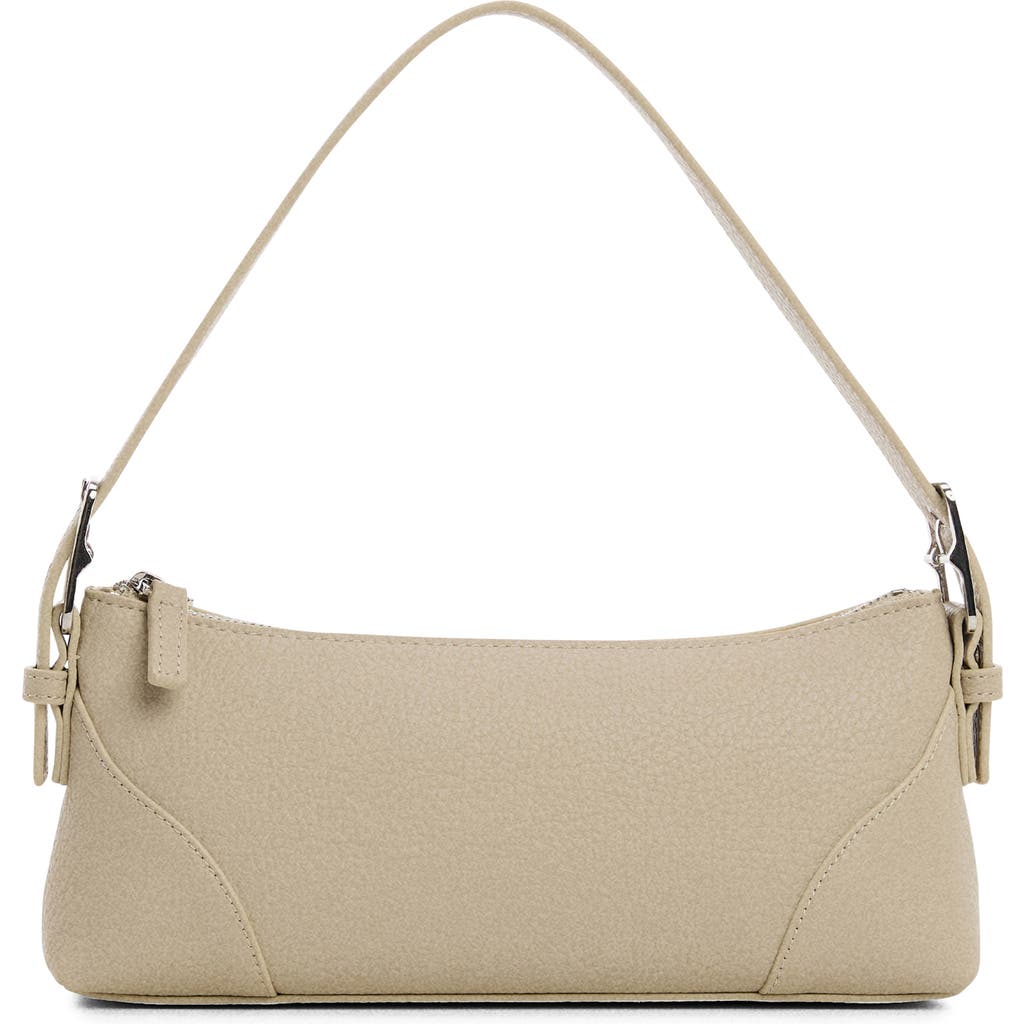 Mango Women's Buckle Detail Shoulder Bag In Light/pastel Grey