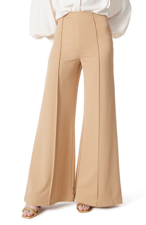 Dee Ocleppo Smooth Stretch Twill Pull-on Wide Leg Pants In Camel