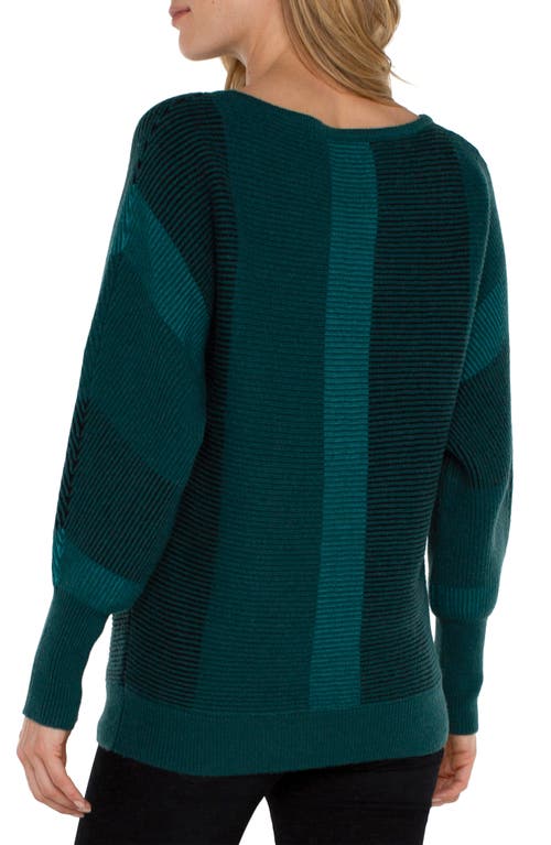 Shop Liverpool Los Angeles Colorblock Boat Neck Sweater In Malachite Multi