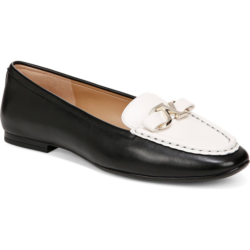 Naturalizer Layla Loafer In Black/warm White Leather