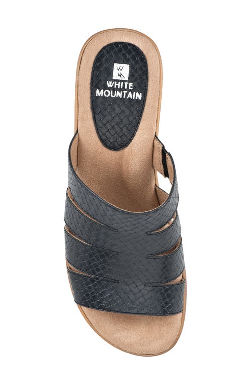 Shop White Mountain Footwear White Mountain Valora Wedge Sandal In Black/met/woven