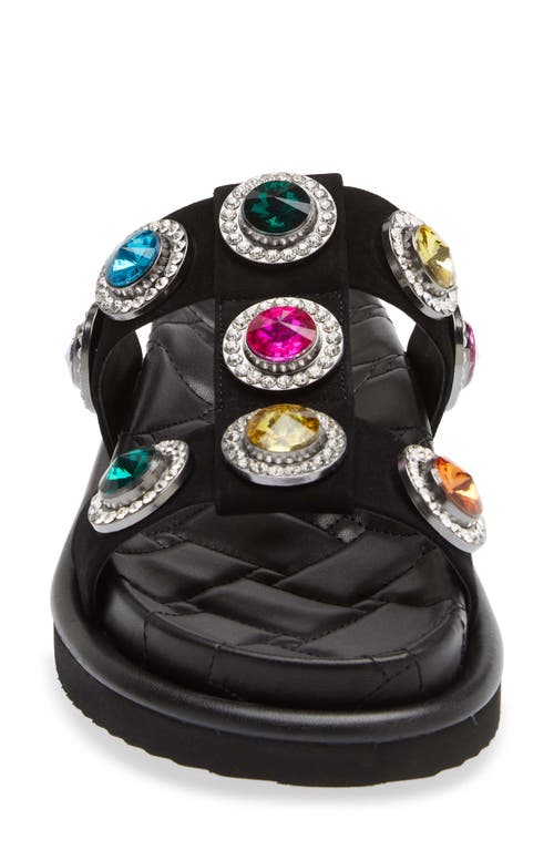 Shop Kurt Geiger London Orson Crystal Slide Sandal In Black Multi