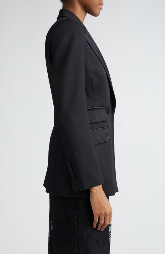 Dolce & Gabbana Dolce&gabbana Double Breasted Wool Blend Tuxedo Jacket In Nero