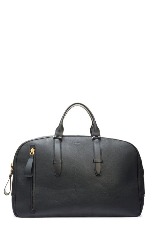 Shop Tom Ford Buckley Leather Duffle Bag In Black