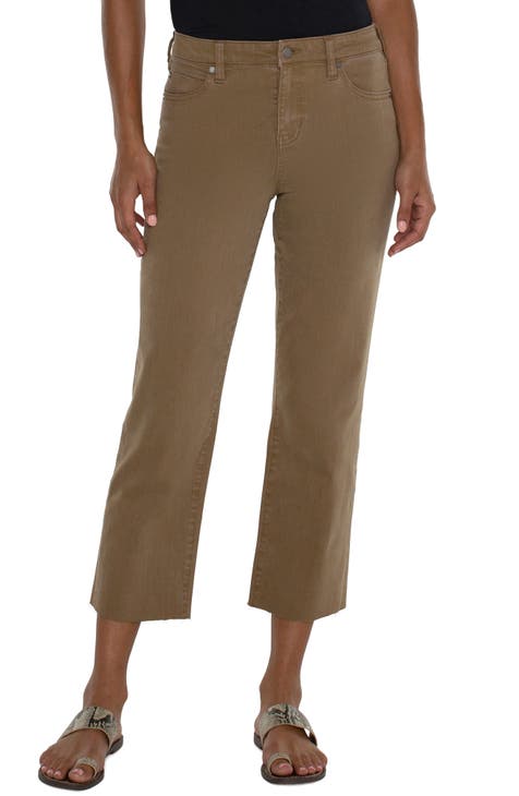 NWOT Cloth & Stone Pants Womens L Charcoal Gray 100% Linen Cropped Frayed  Hem