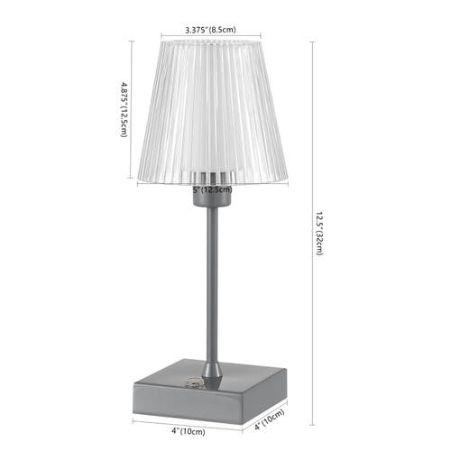 Jonathan Y Oscar Modern Industrial Rechargeable/cordless Iron/acrylic Integrated Portable Led Table In Gray