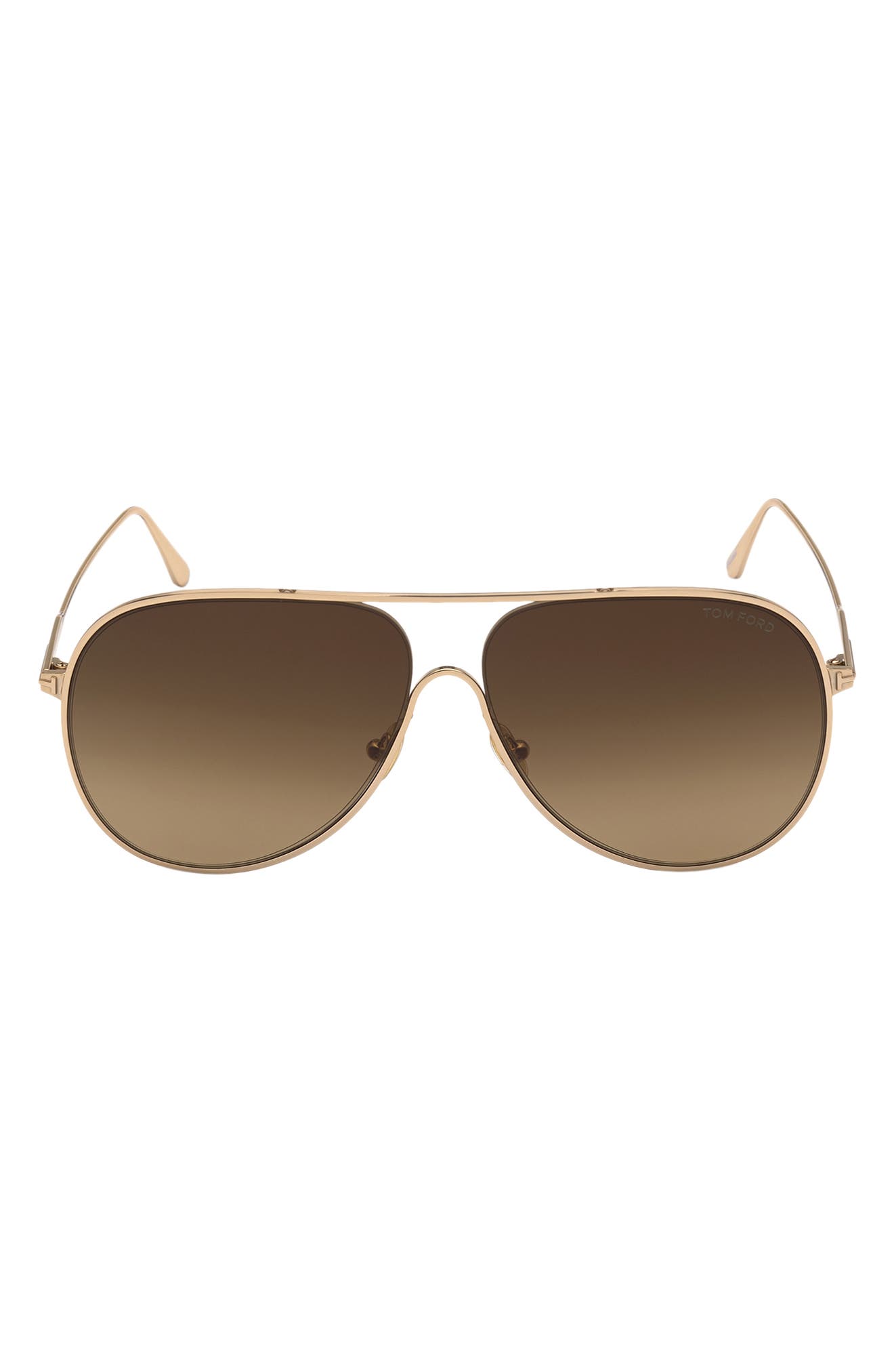 tom ford shiny rose gold 62mm aviator sunglasses