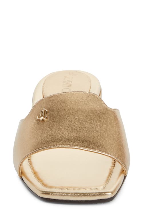 Jimmy Choo Dina Metallic Leather Slides In Gold