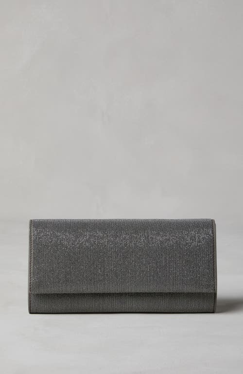 Shop Brunello Cucinelli Precious Clutch Bag In Silver