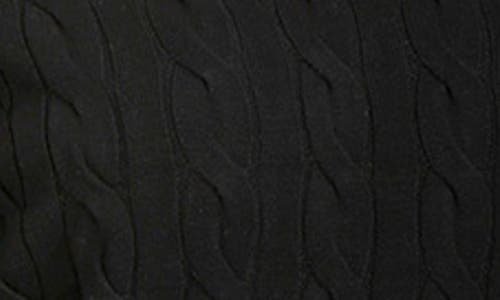 Minnie Rose Women's Frayed Cable-knit Sweater In Black