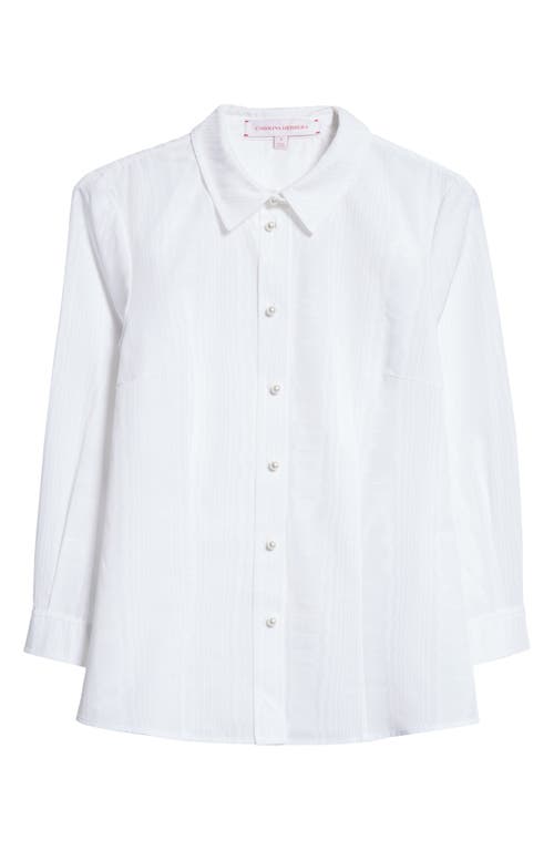 Shop Carolina Herrera Icon Moiré Button-up Shirt In Ivory