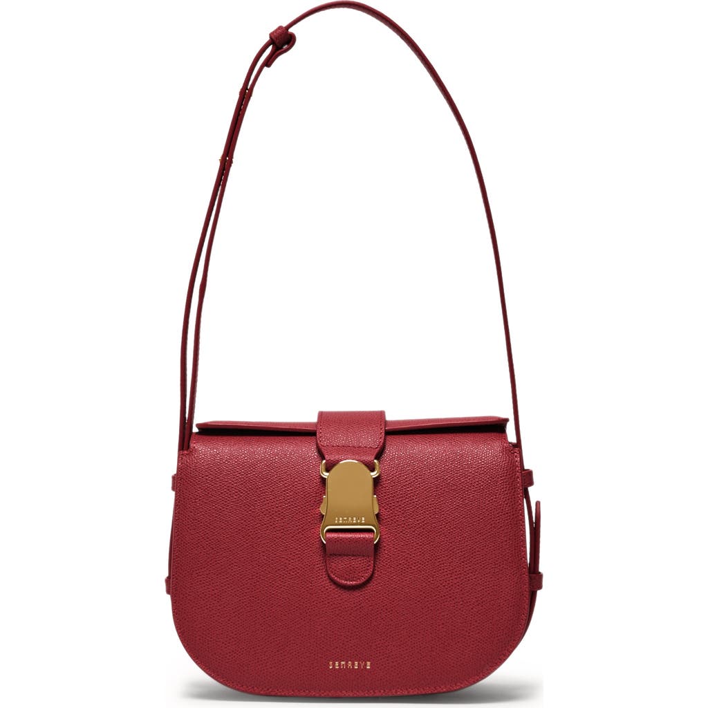 Senreve Cadence Crossbody Pebbled Leather Handbag In Merlot