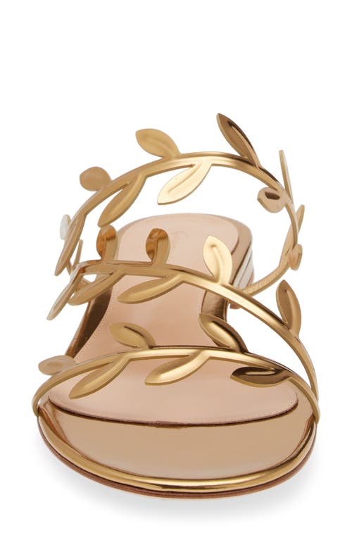 Gianvito Rossi Flavia Metallic Leather Slides In Gold