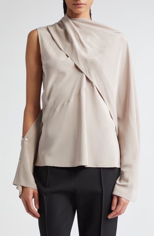 Shop Helmut Lang Silk Scarf Top In Cashmere Grey