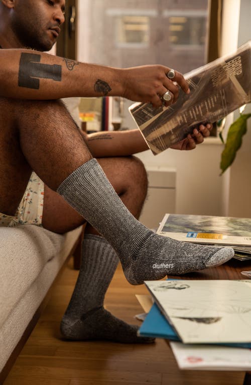 Shop Druthers Nyc Merino Wool House Sock In Black