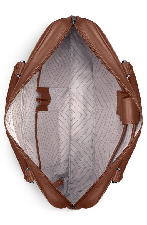 Champs Compact Leather Slim Briefcase In Brown