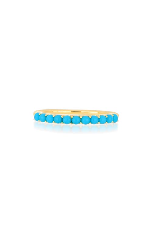 Ef Collection Turquoise Stacking Ring In Yellow Gold/turquoise
