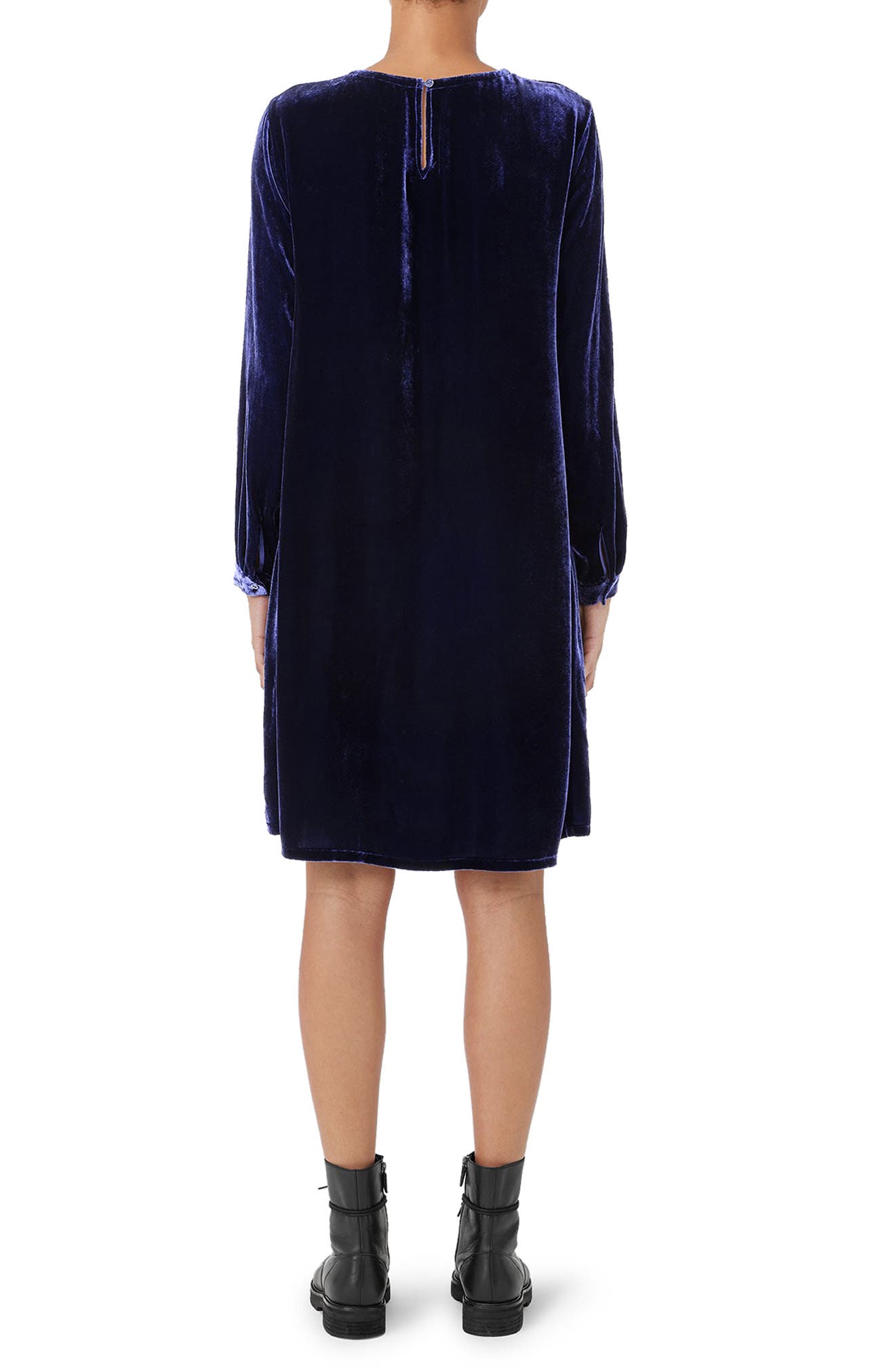 Eileen Fisher Long Sleeve Velvet Shift Dress in Venus Smart Closet