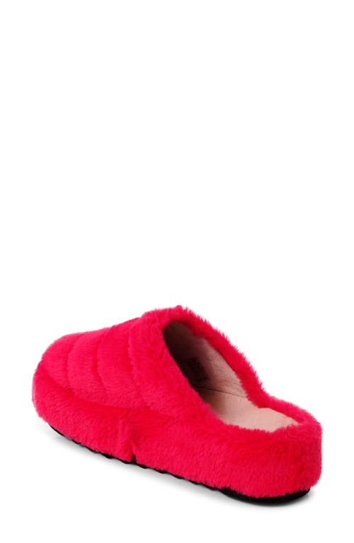 Shop Free People It's A Vibe Faux Fur Platform Slipper In Dragon Fruit