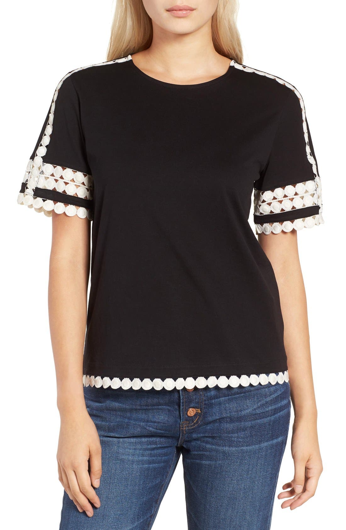 J.Crew Lace Embroidered Top Nordstrom