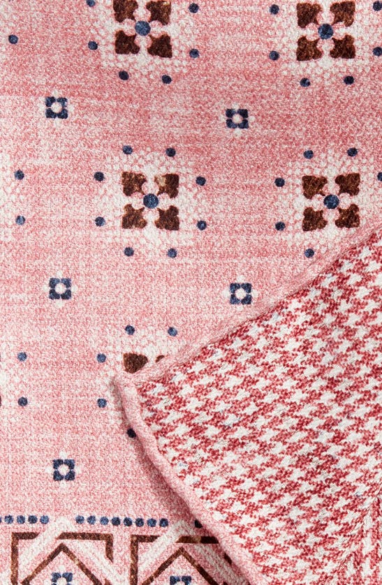 Shop Edward Armah Neat & Houndstooth Prints Reversible Silk Pocket Square In Pink