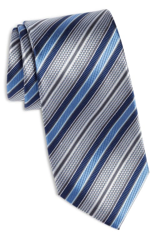 Nordstrom Stripe Silk Tie in Silver at Nordstrom