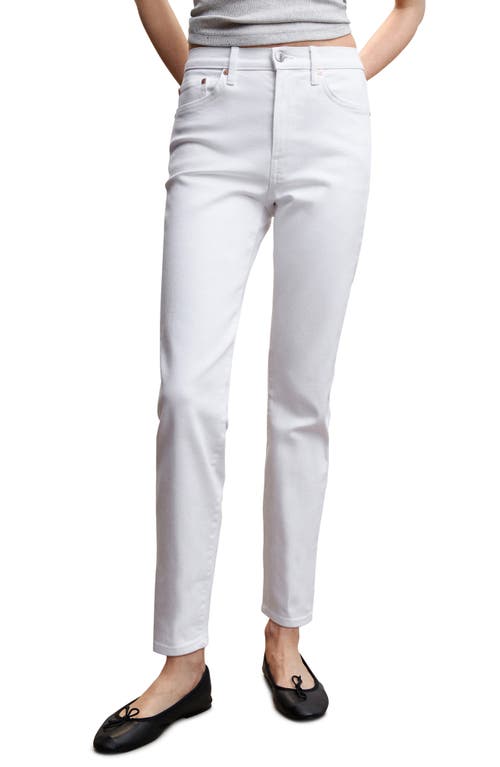 MANGO Slim Fit Crop Jeans in White at Nordstrom, Size 12
