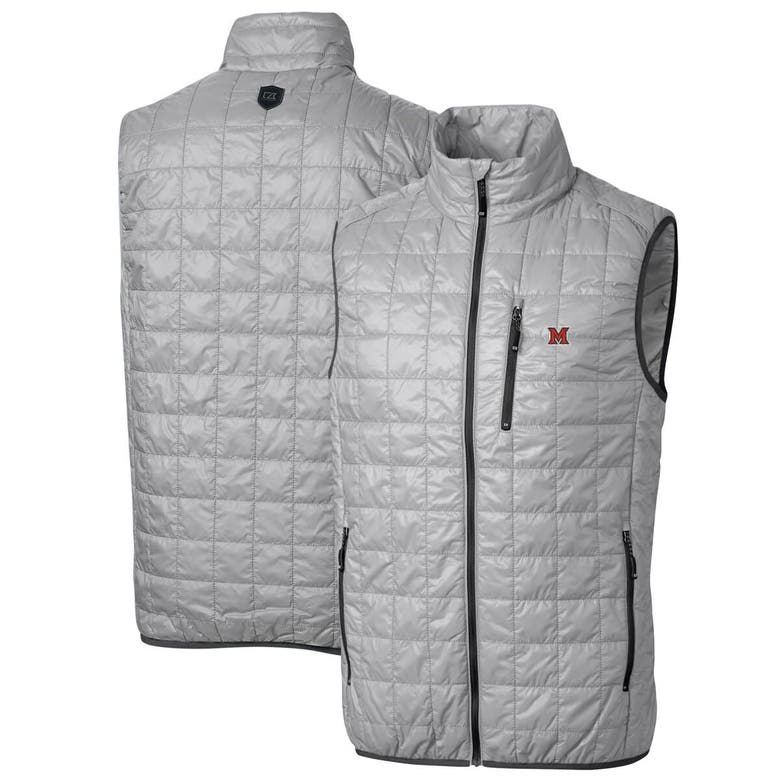 Shop Cutter & Buck Gray Miami University Redhawks Big & Tall Rainier Primaloft Eco Full-zip Puffer Vest