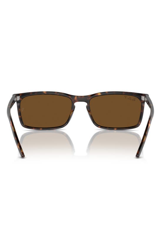 Shop Ray Ban Ray-ban 56mm Polarized Rectangular Sunglasses In Havana