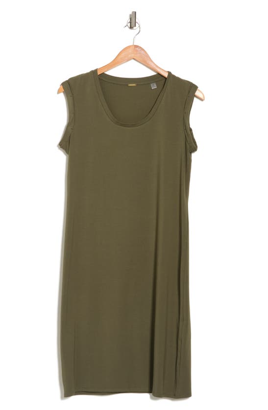 T Tahari Easy Sleeveless Dress In Olive