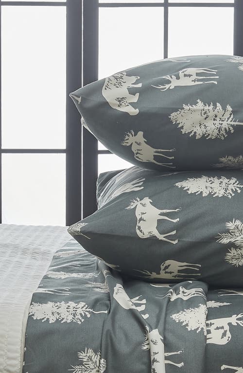 Woven & Weft Lodge Print 4-piece Sheet Set In Dark Grey