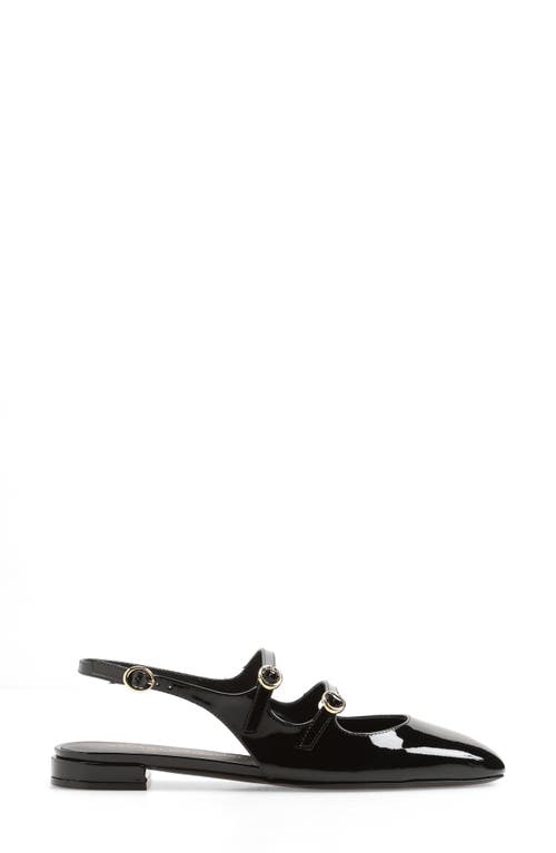 Shop Stuart Weitzman Benni Slingback Flat In Black