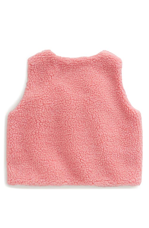 Shop Mini Boden Kids' Borg Fleece Vest In Almond Pink