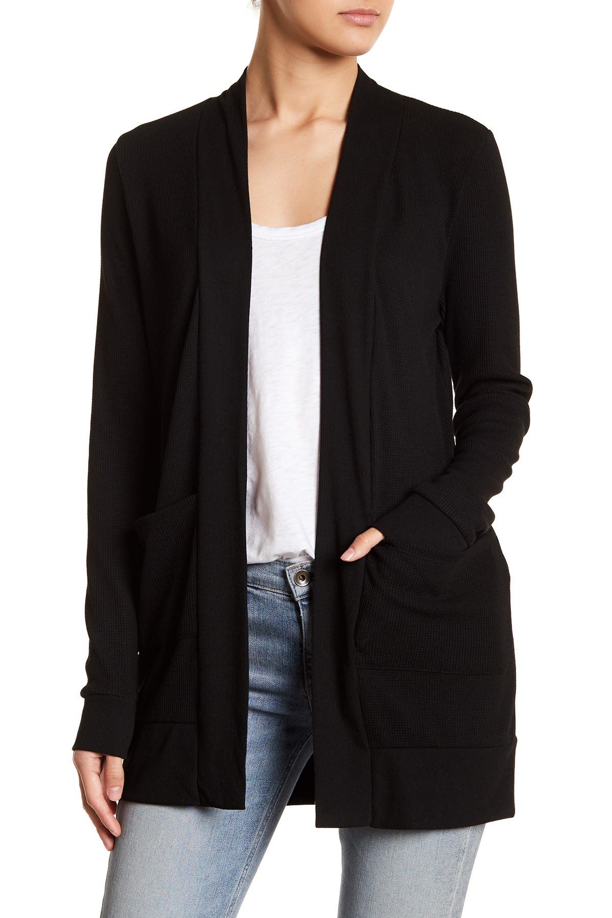 sweet romeo thermal pocket cardigan