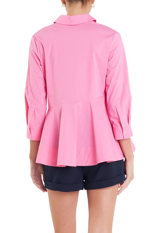 English Factory Peplum Shirt In Pink