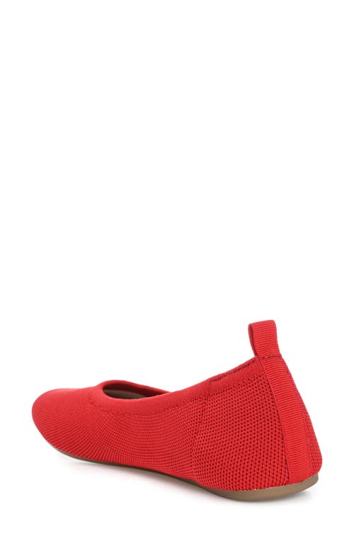 Journee Collection Jersie Knit Ballet Flat In Red