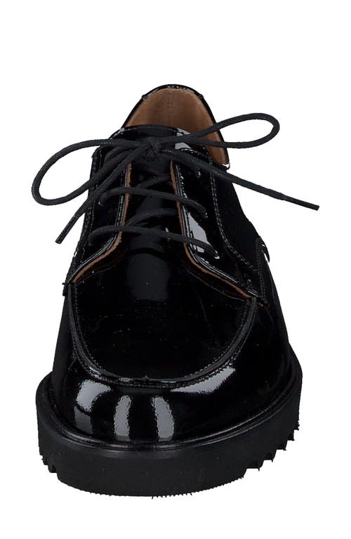 Paul Green Audra Lug Sole Derby In Black Soft Patent
