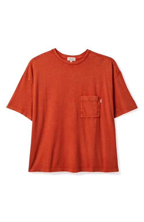 Brixton Carefree Organic Cotton Pocket T-Shirt in Burnt Red
