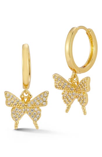 Sphera Milano Cubic Zirconia Huggie Hoop Earrings In Gold