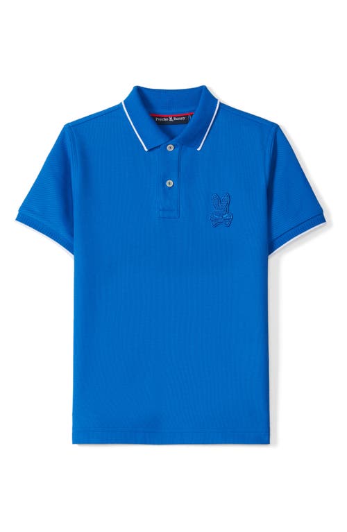 Shop Psycho Bunny Kids' Kingston Tipped Piqué Polo In Nautical Blue