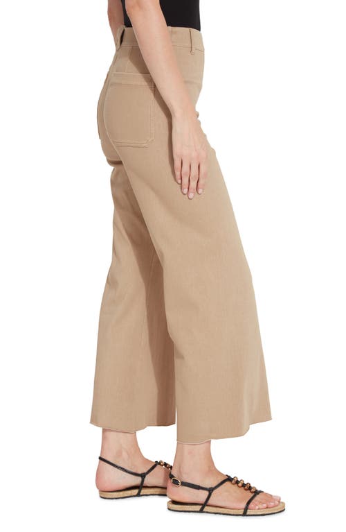 Shop Lyssé High Waist No Side Seam Ankle Wide Leg Knit Jeans In Tanned