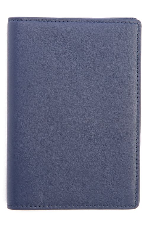 ROYCE New York Leather Vaccine Card & Passport Holder in Navy Blue at Nordstrom