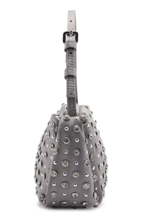 Shop Mango Beaded Shoulder Bag In Light/pastel Grey