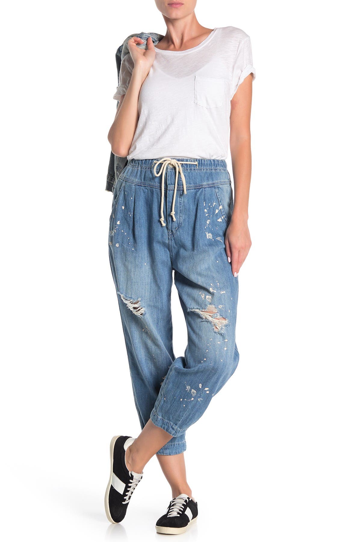 mixed up utility jeans